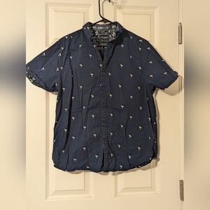 Denim and Flower Mens Shirt - L